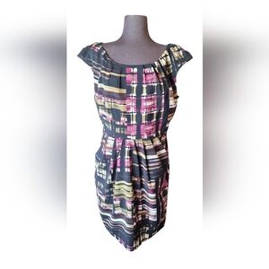 Corey P. Black Sleeveless Knee-Length Dress with Bateau Neckline